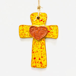 Calliope Heart Ceramic Cross