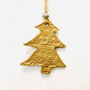 Gold Lace Ceramic Tree Ornament