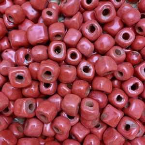 Rustic Square Red Beads