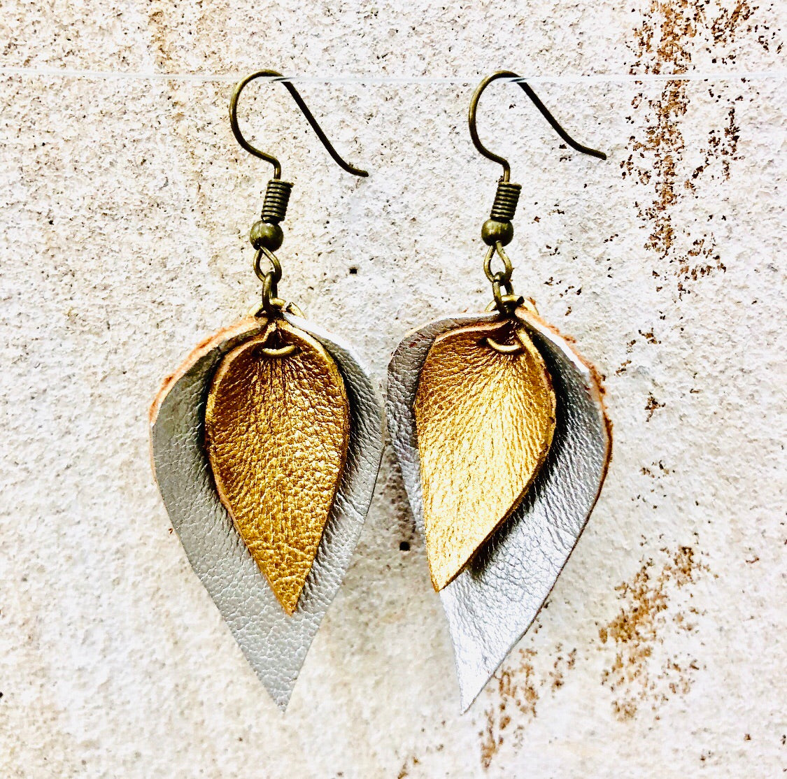 Leather Leaf Earrings – Under the Plumeria Tree