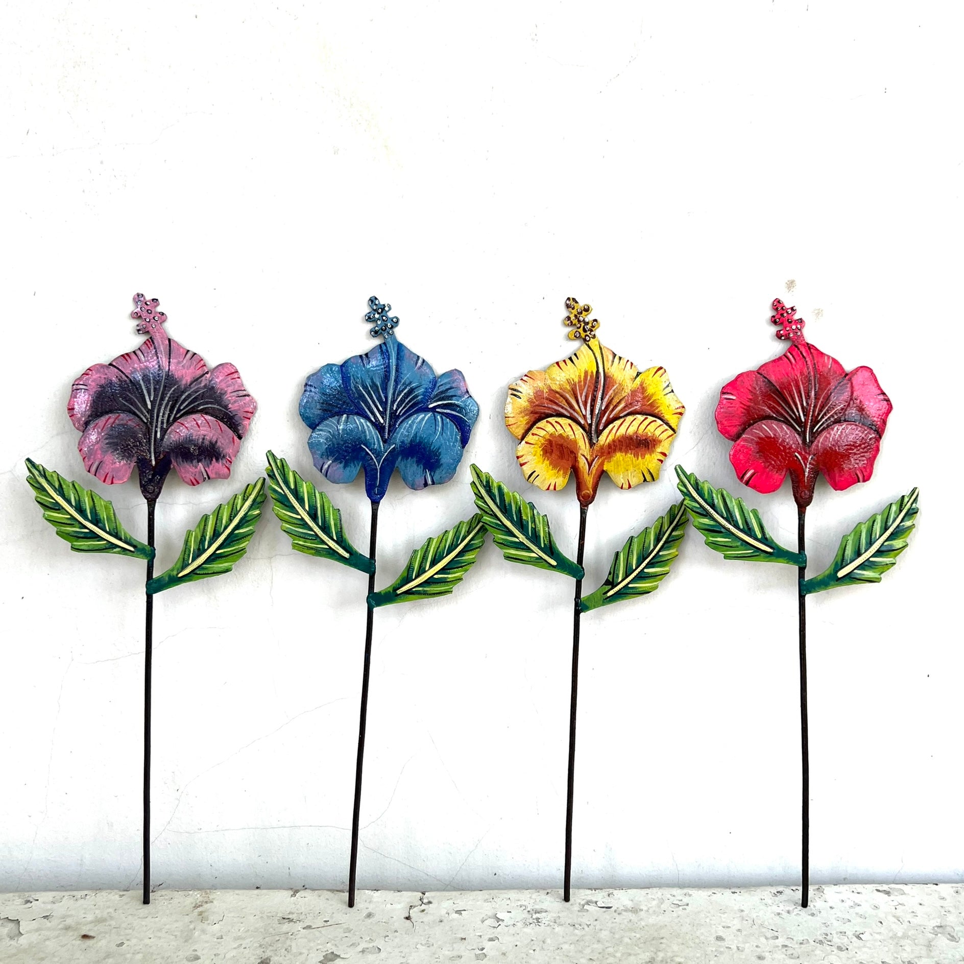 Hibiscus Garden Stakes (Set of 4)