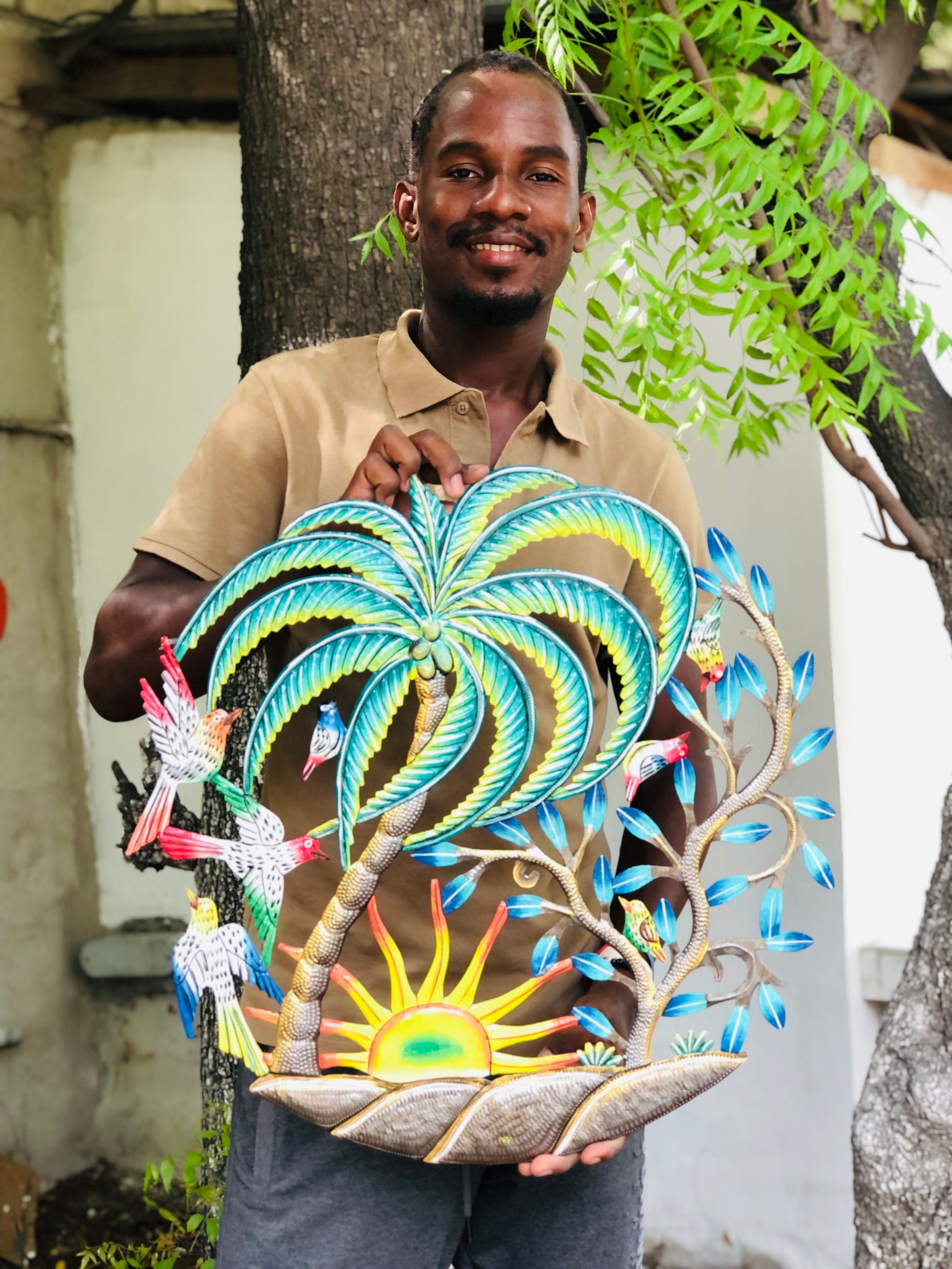 Round Tree Coconut with Birds