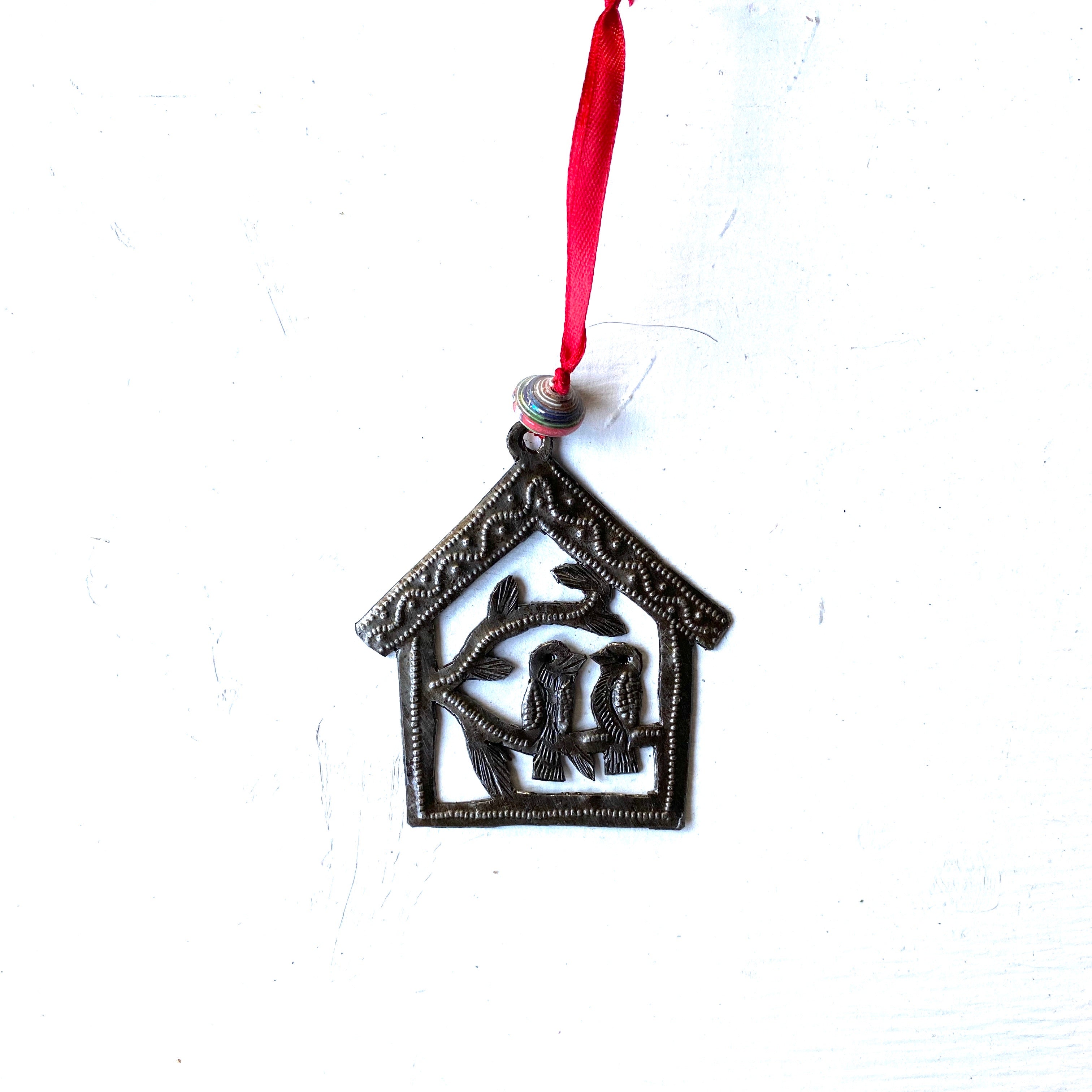 Tiny Bird in House Ornament