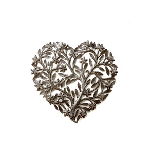 Brushed Metal Heart Tree of Life