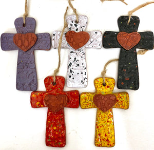 Calliope Heart Ceramic Cross