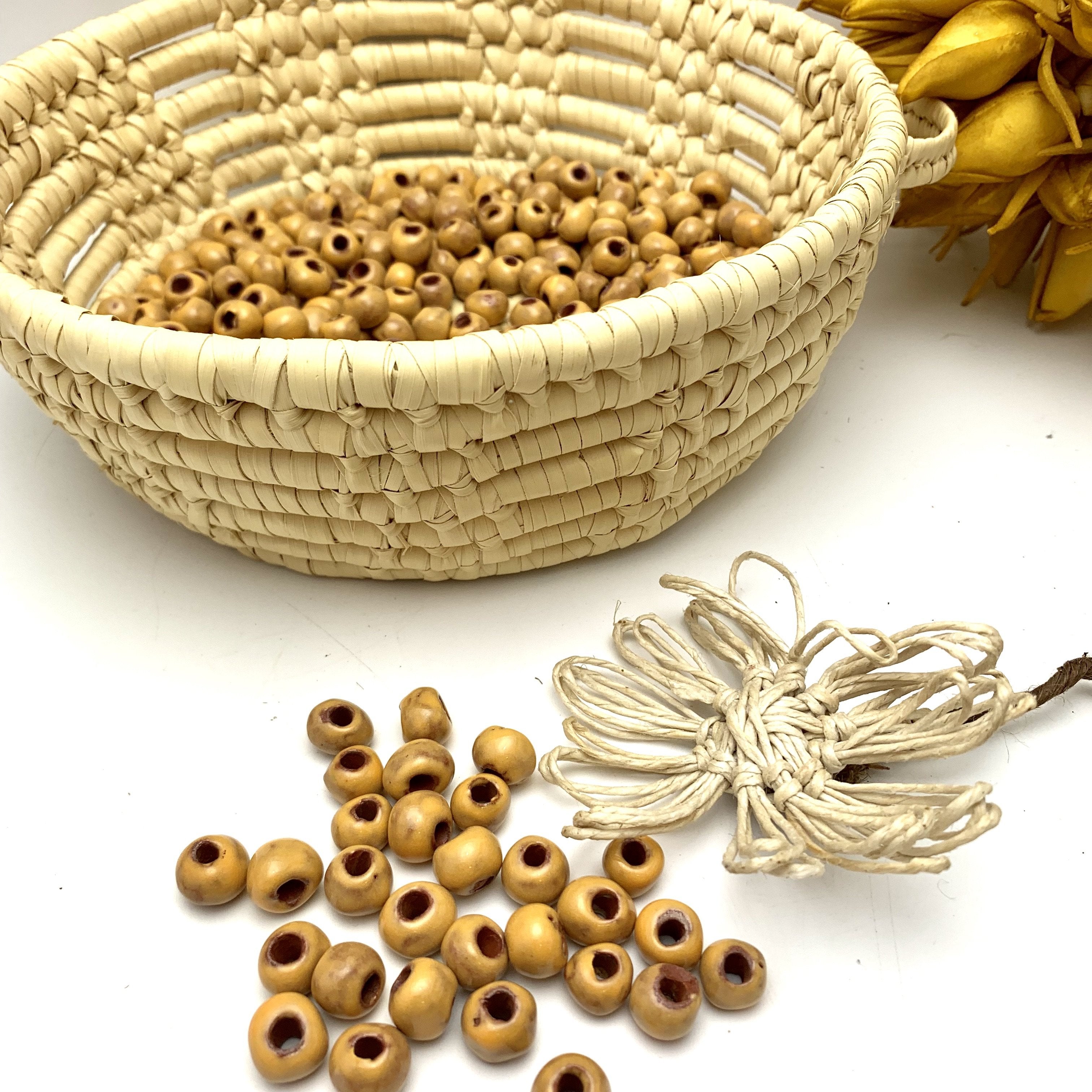 Round Cream Plastic Lariya Beads Mala, Packaging Size: Loose at