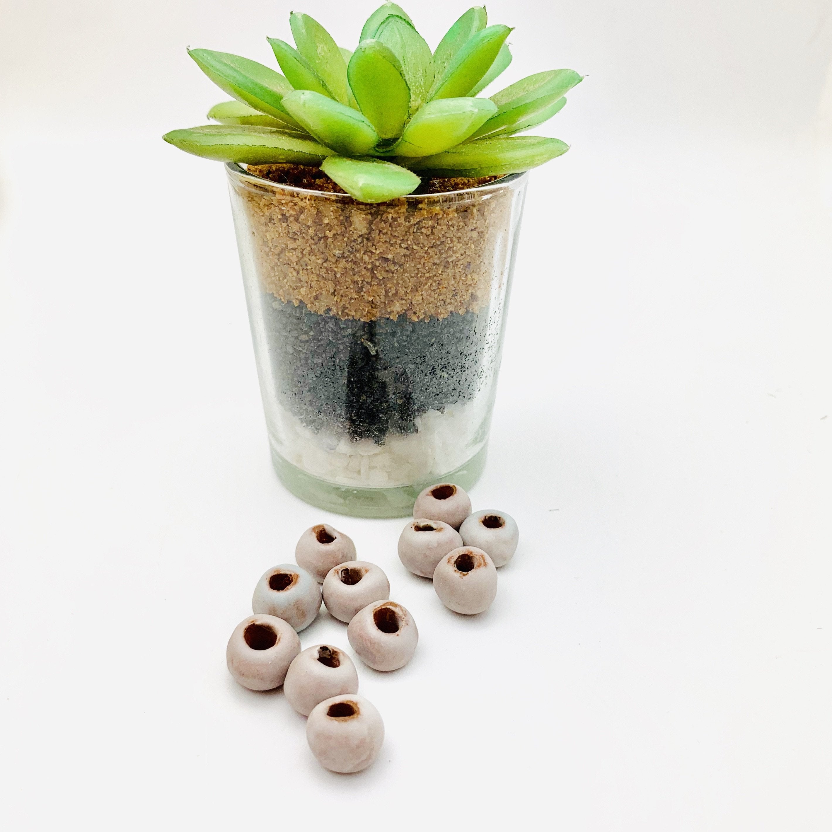 Matte Light Grey Beads