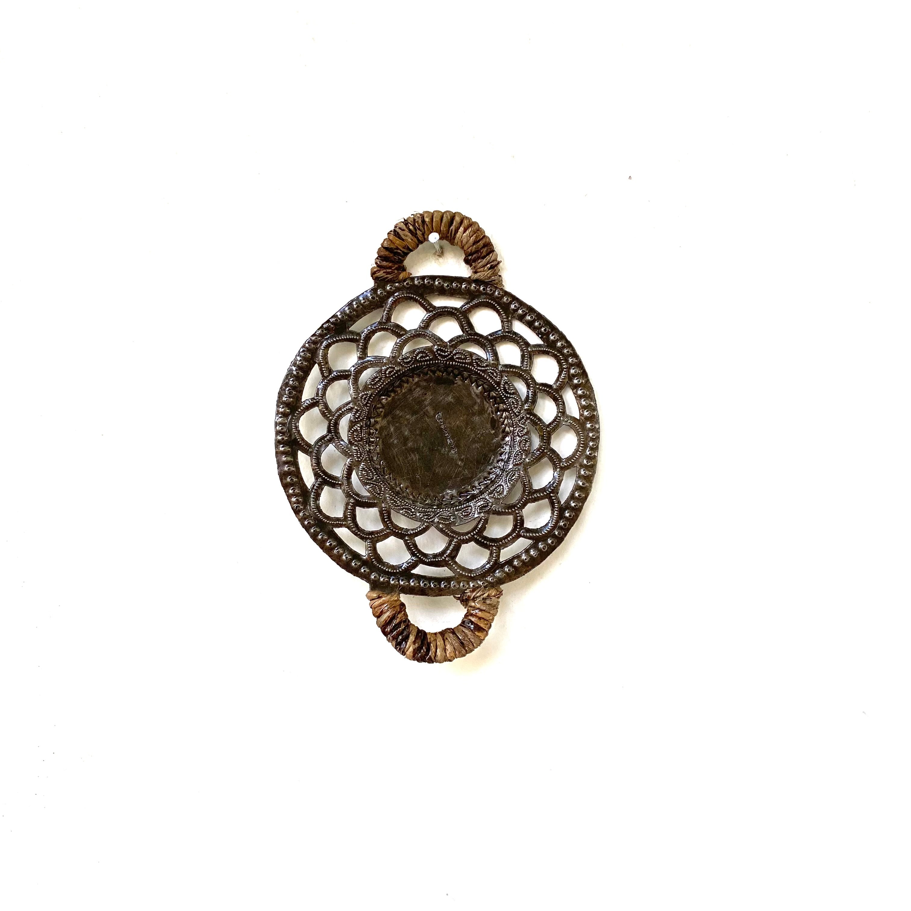 Scale Pillar Candle Holder- Hemp Handle