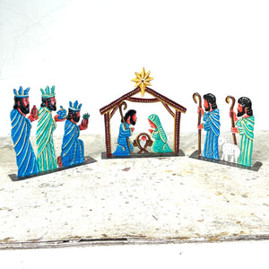 Three Piece Nativity- Blue/Green