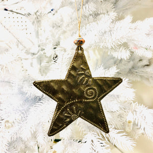 Whimsical Metal Star Ornament
