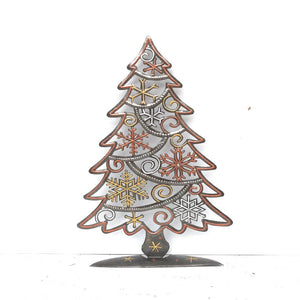 Snowflake Steel Drum Christmas Tree