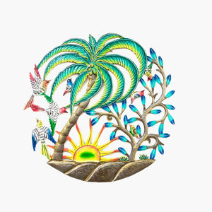 Round Tree Coconut with Birds