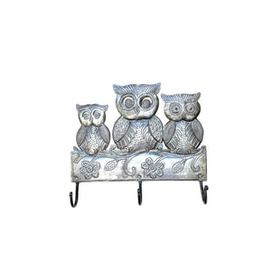 Claude - Family of Owls Hook Metal Art