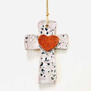 Calliope Heart Ceramic Cross