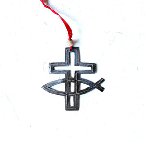 Cross/Fish Ornament