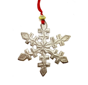 Red Ribbon Snowflake Ornament