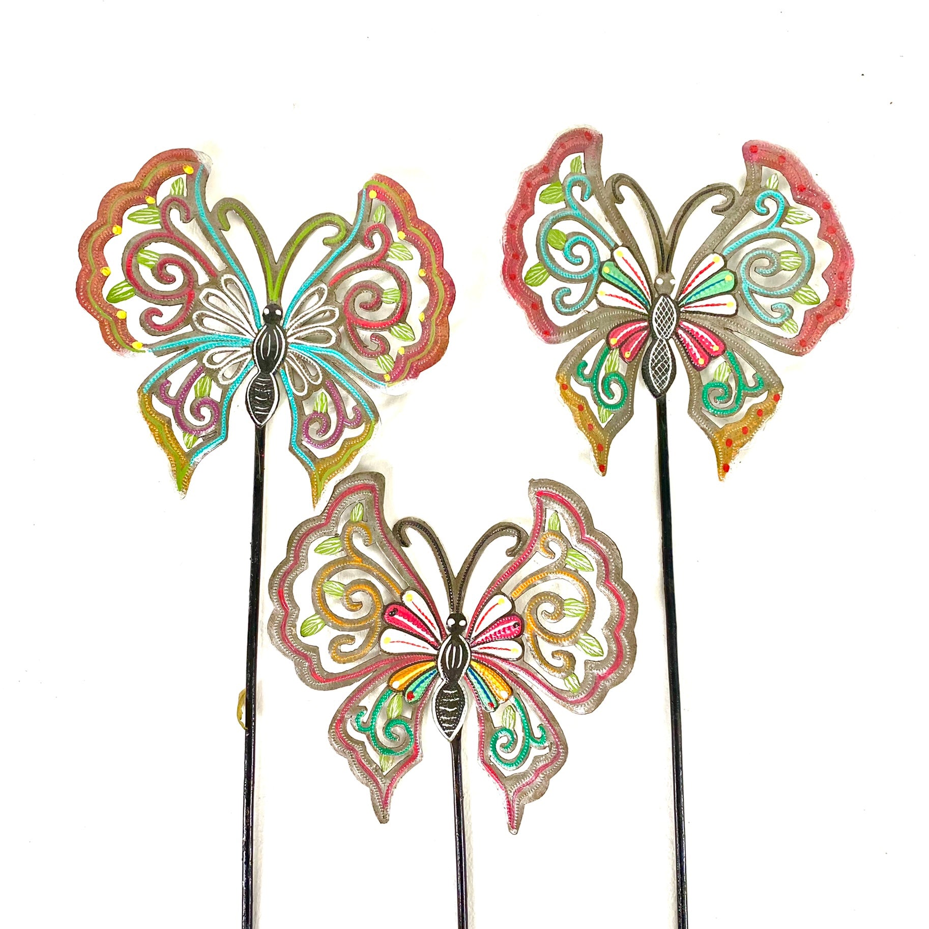 Kensley Set of Three Butterfly Garden Stakes Papillon Wholesale