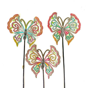 Kensley Set of Three Butterfly Garden Stakes
