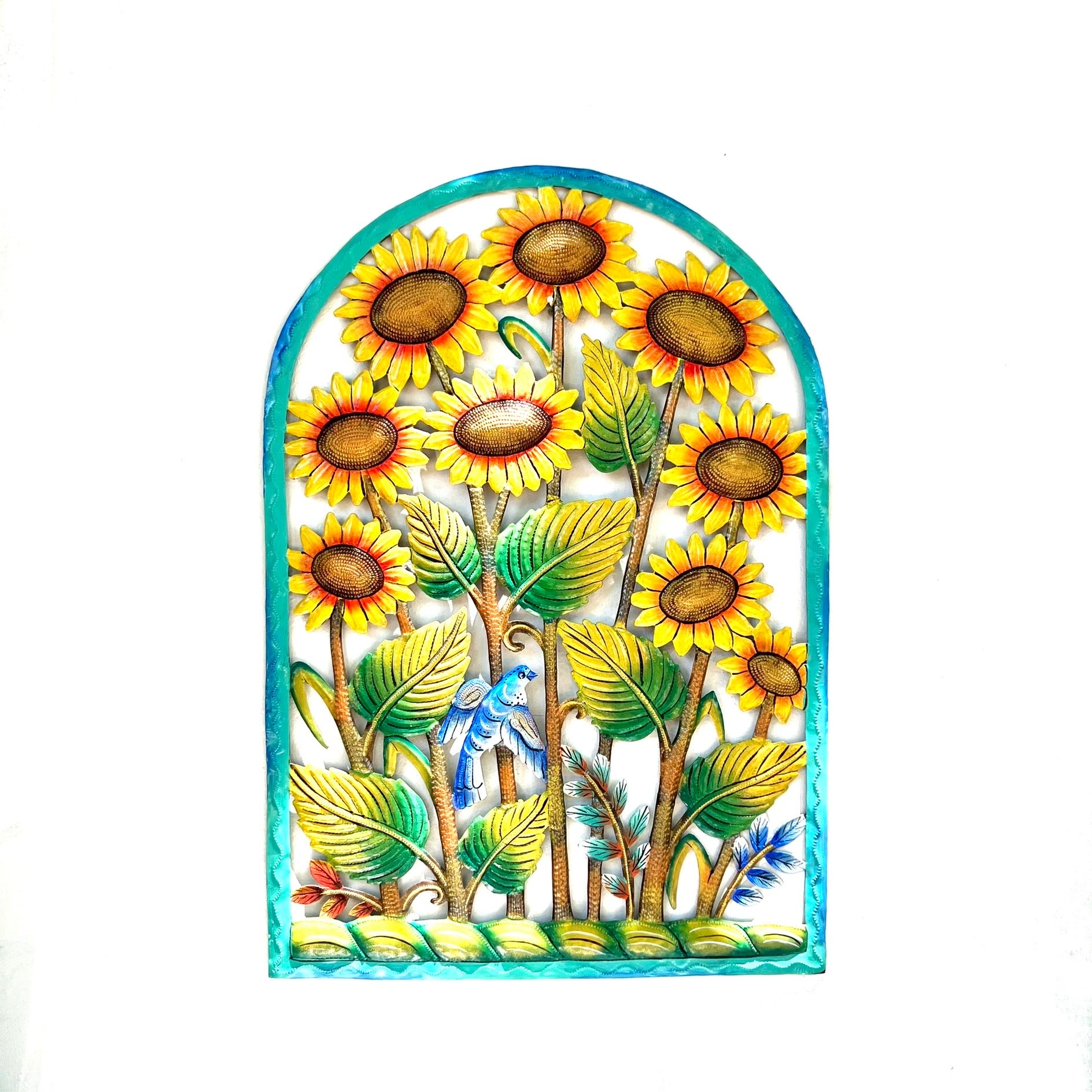 Orelien Jumbo Window Sunflowers - Painted