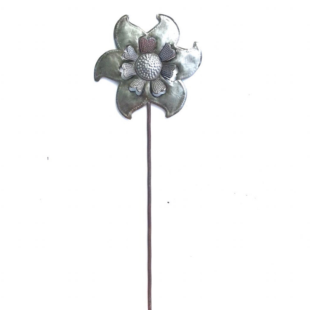 New! Set of 8 Steel Drum Flower Garden Stakes