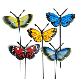 Realistic Butterflies Garden Stake (Set of 5)