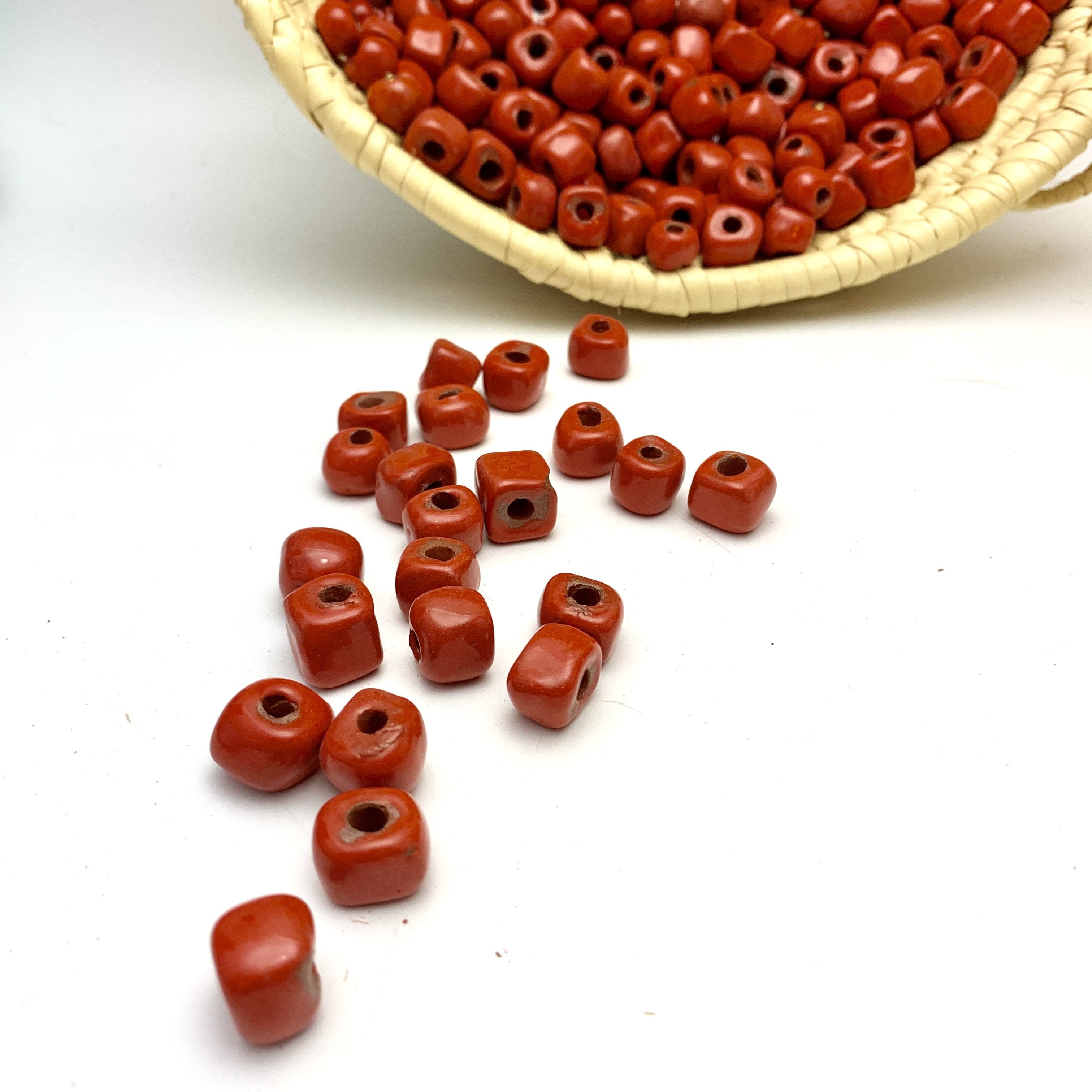 Rustic Square Red Beads