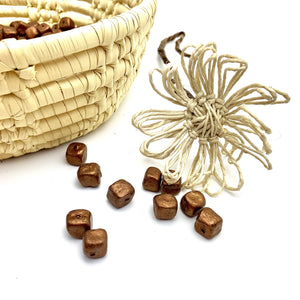 Rustic Square Bronze Beads