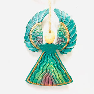 Painted Steel Angel Ornament