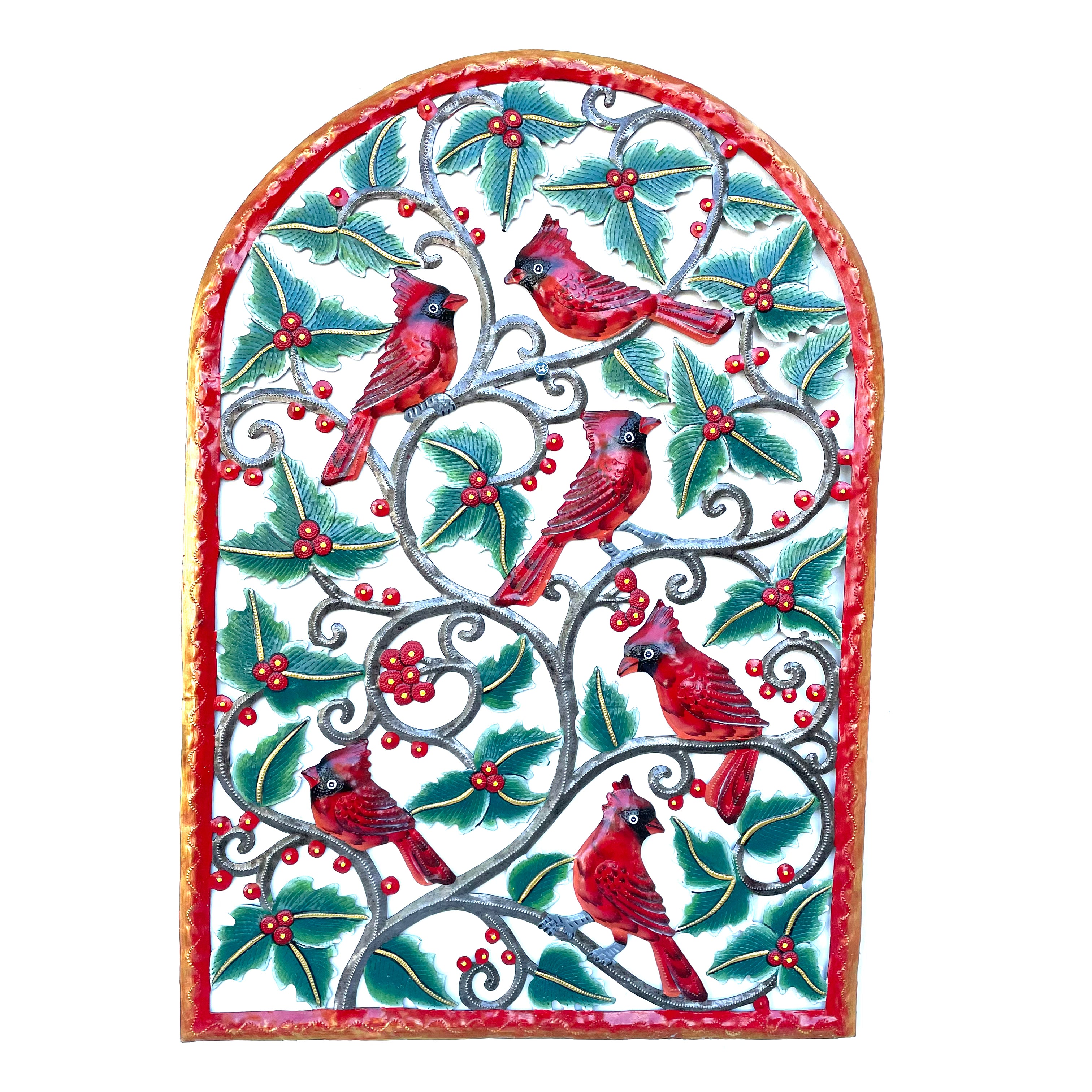 Orelien- Large Cardinal Tree Metal Art