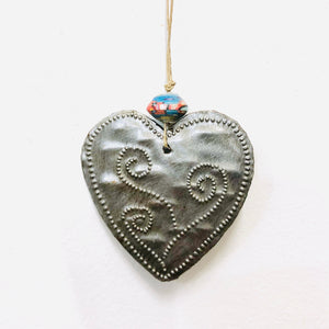 Whimsical Metal Heart Ornament