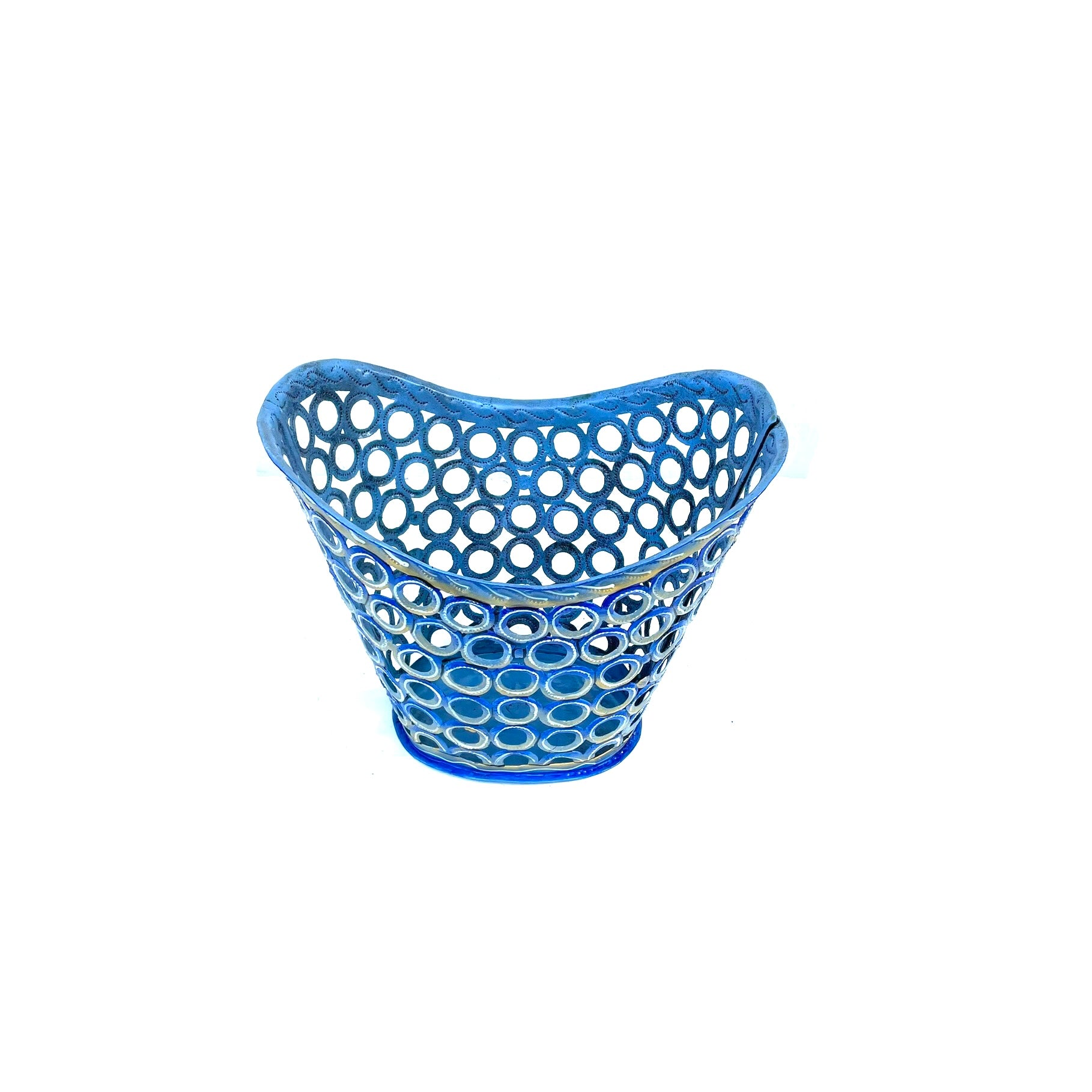 Ronald Blue Basket Metal Art