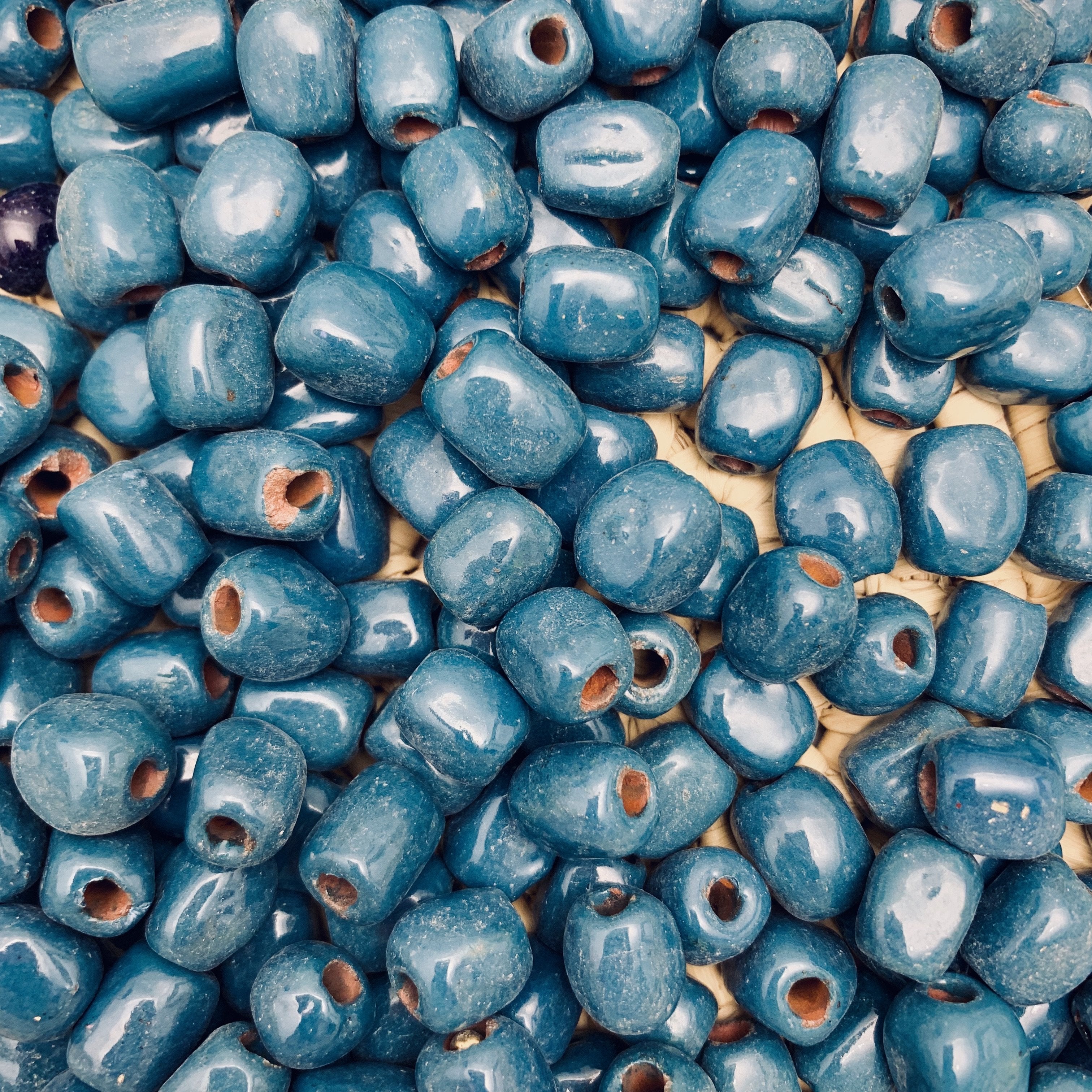 Teal Cylinder Beads