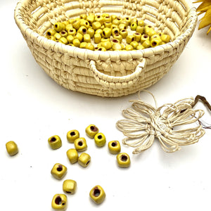 Rustic Square Yellow Beads