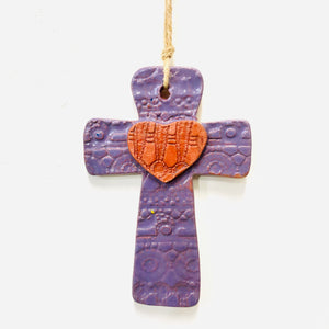 Calliope Heart Ceramic Cross