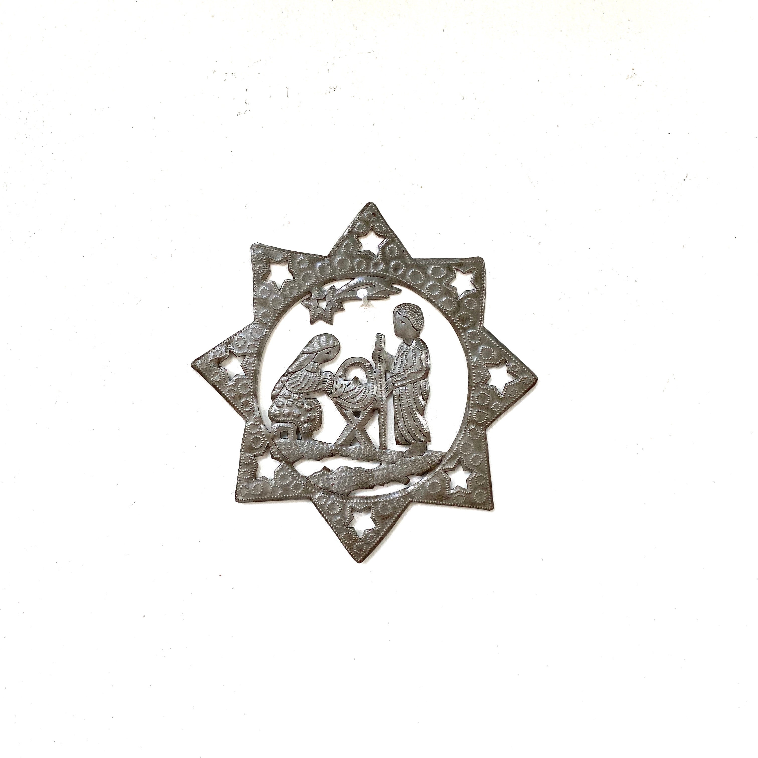 Nativity Star Metal Ornament