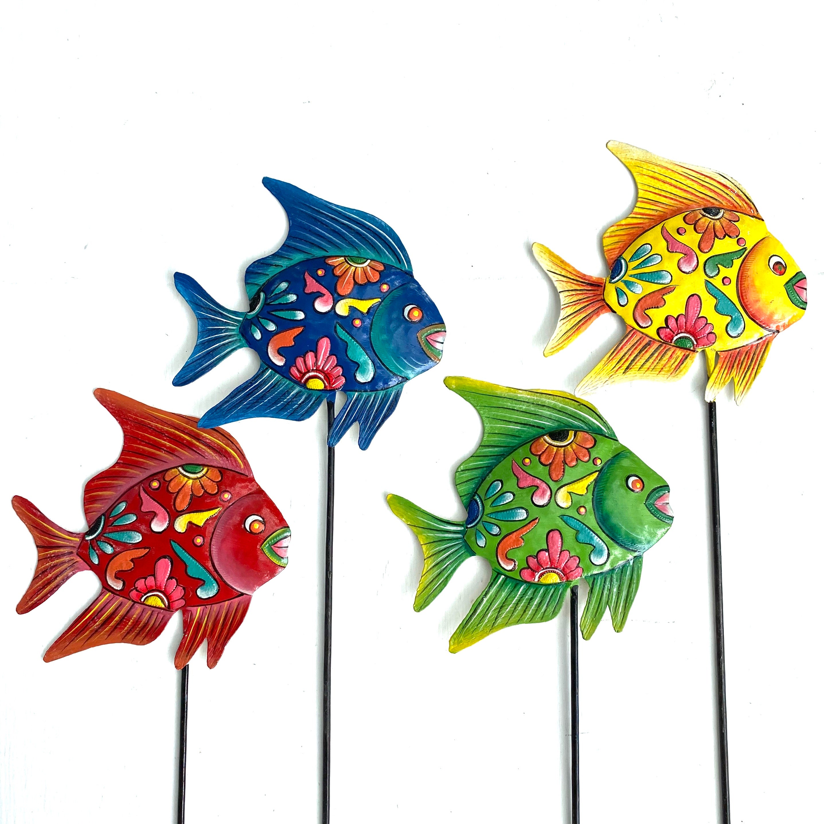 Whimsical Fish Garden Stakes (Set of 4) – Papillon Wholesale