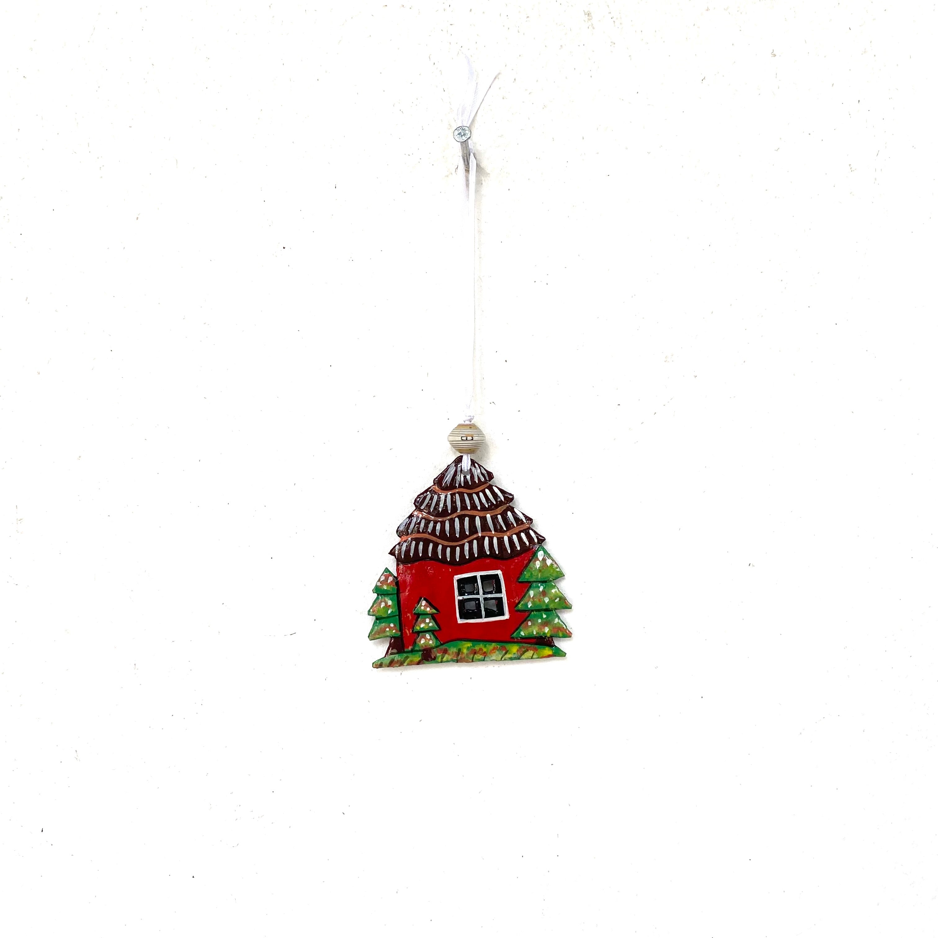 Painted House Ornament (Set of 4)