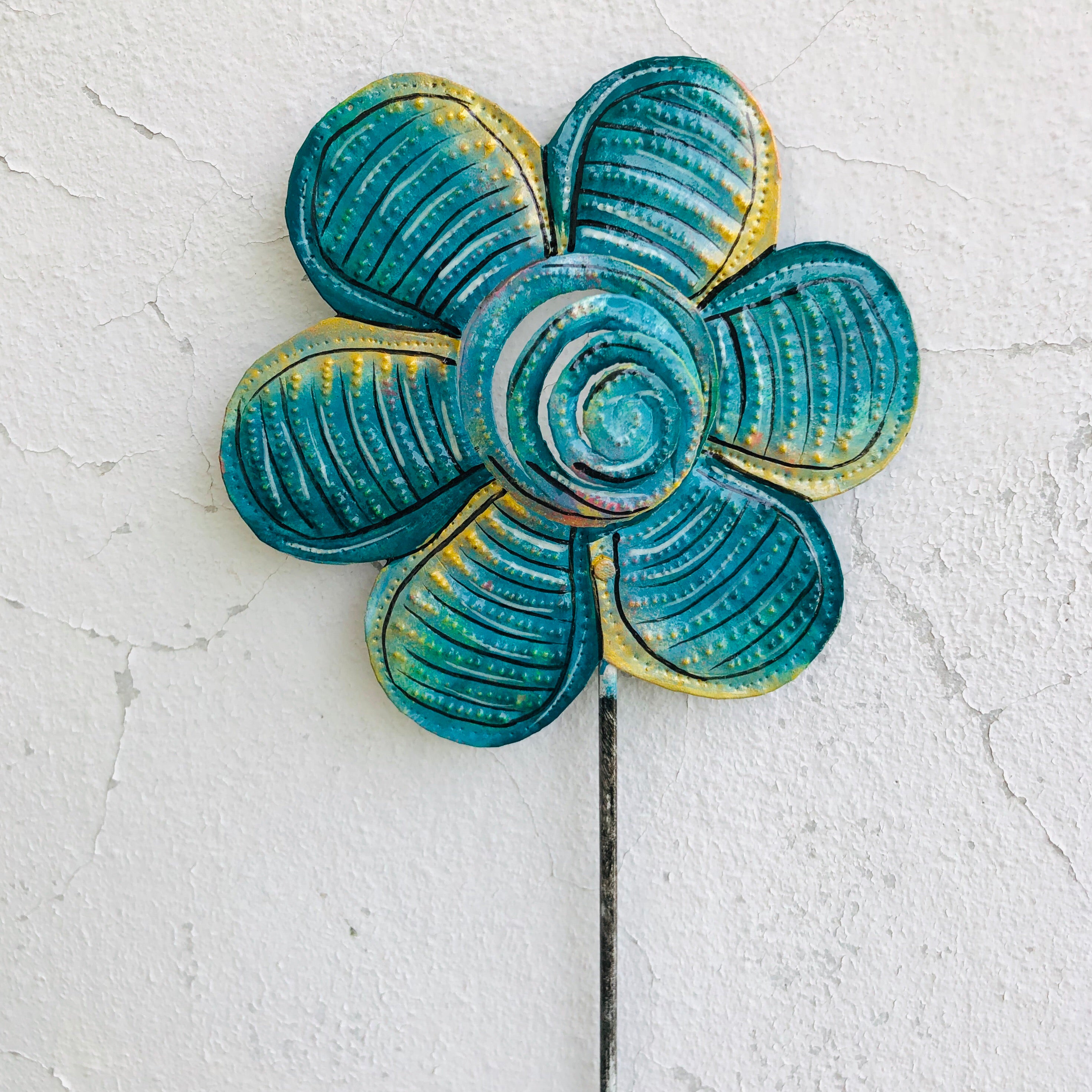 Set of 6 Colorful Flowers Garden Stakes