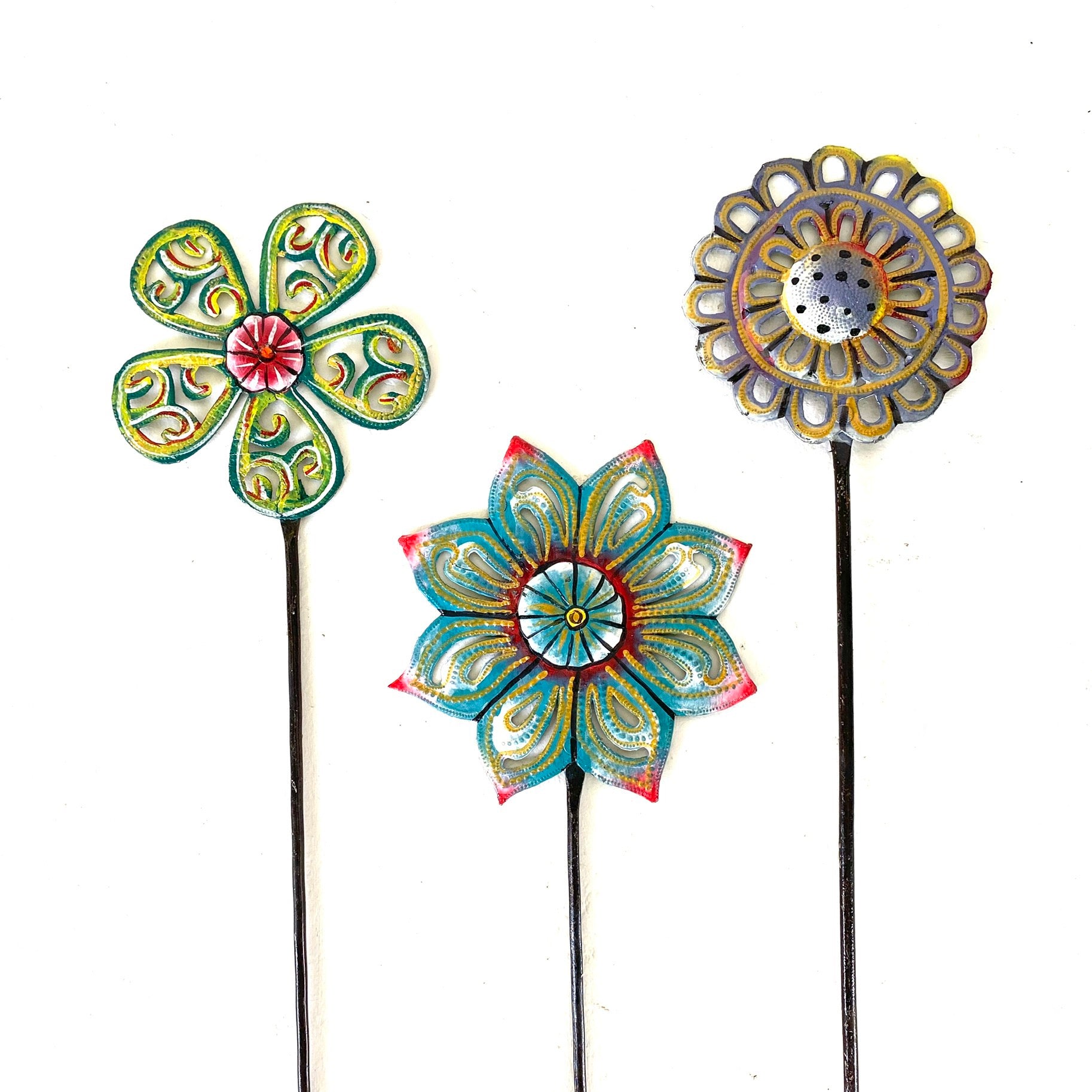 St. Claude Flower Garden Stakes (Set of Three)