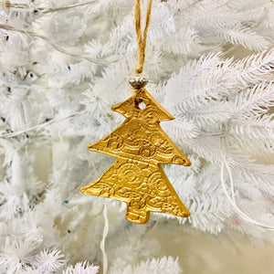 Gold Lace Ceramic Tree Ornament